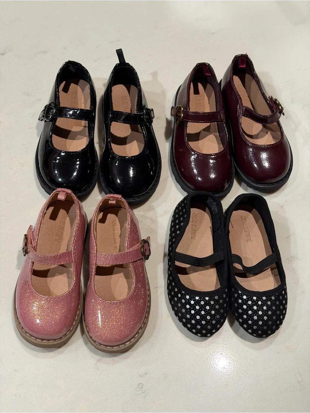 Old Navy Toddler Girls Mary Jane Shoes Bundle Lot of 4